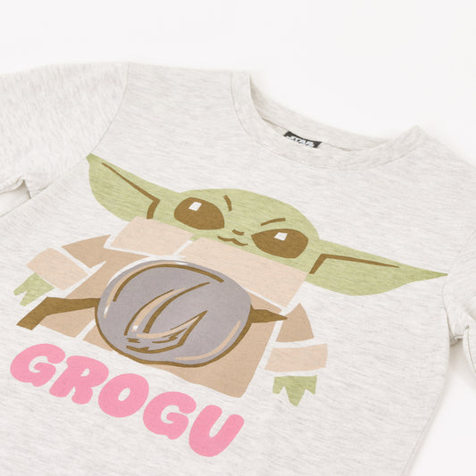 Polera Manga Larga Niña Grogu Gris Star Wars - Poleras Chile | The Brands Club cl
