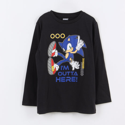 Polera Manga Larga Niño Sonic Rings Negro Sonic - Poleras Chile | The Brands Club cl