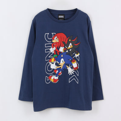 Polera Manga Larga Niño Personajes Azul Sonic