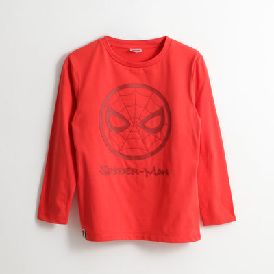 Polera Manga Larga Niño Lineal Spiderman Rojo Marvel