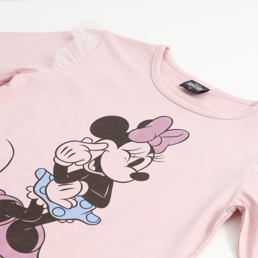 Polera Manga Larga Niña Vuelos Minnie Guiño Rosado Disney - Poleras Chile | The Brands Club cl