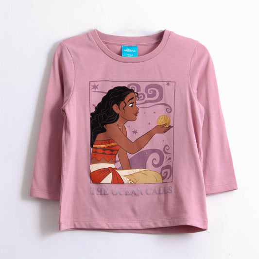 Polera Manga Larga Niña Moana Rosado Disney - Poleras Chile | The Brands Club cl