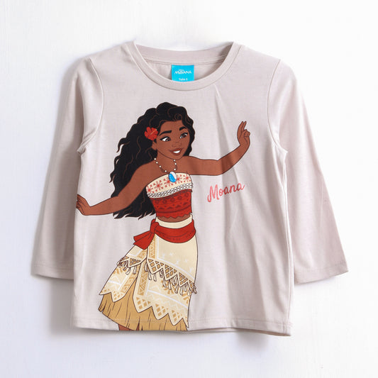 Polera Manga Larga Niña Moana Gris Disney - Poleras Chile | The Brands Club cl