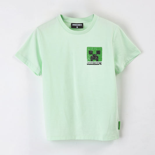 Polera Manga Corta Niño Minecraft Sequins Verde - Poleras Chile | The Brands Club cl