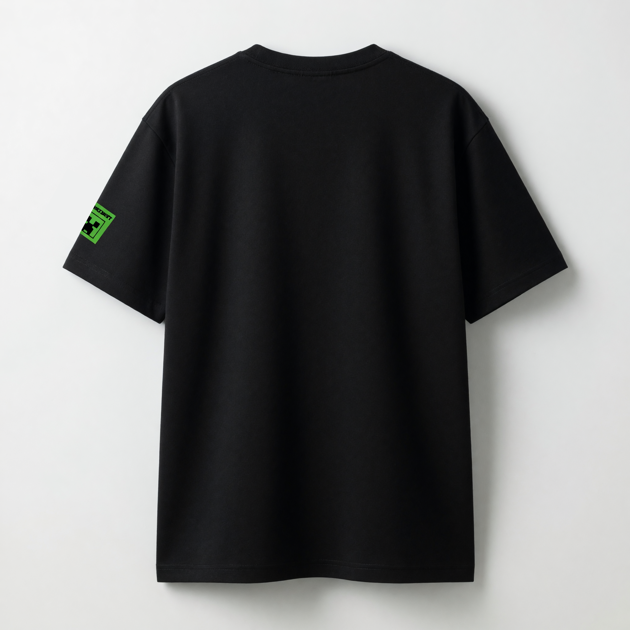Polera Manga Corta Niño Minecraft Fluor Negro