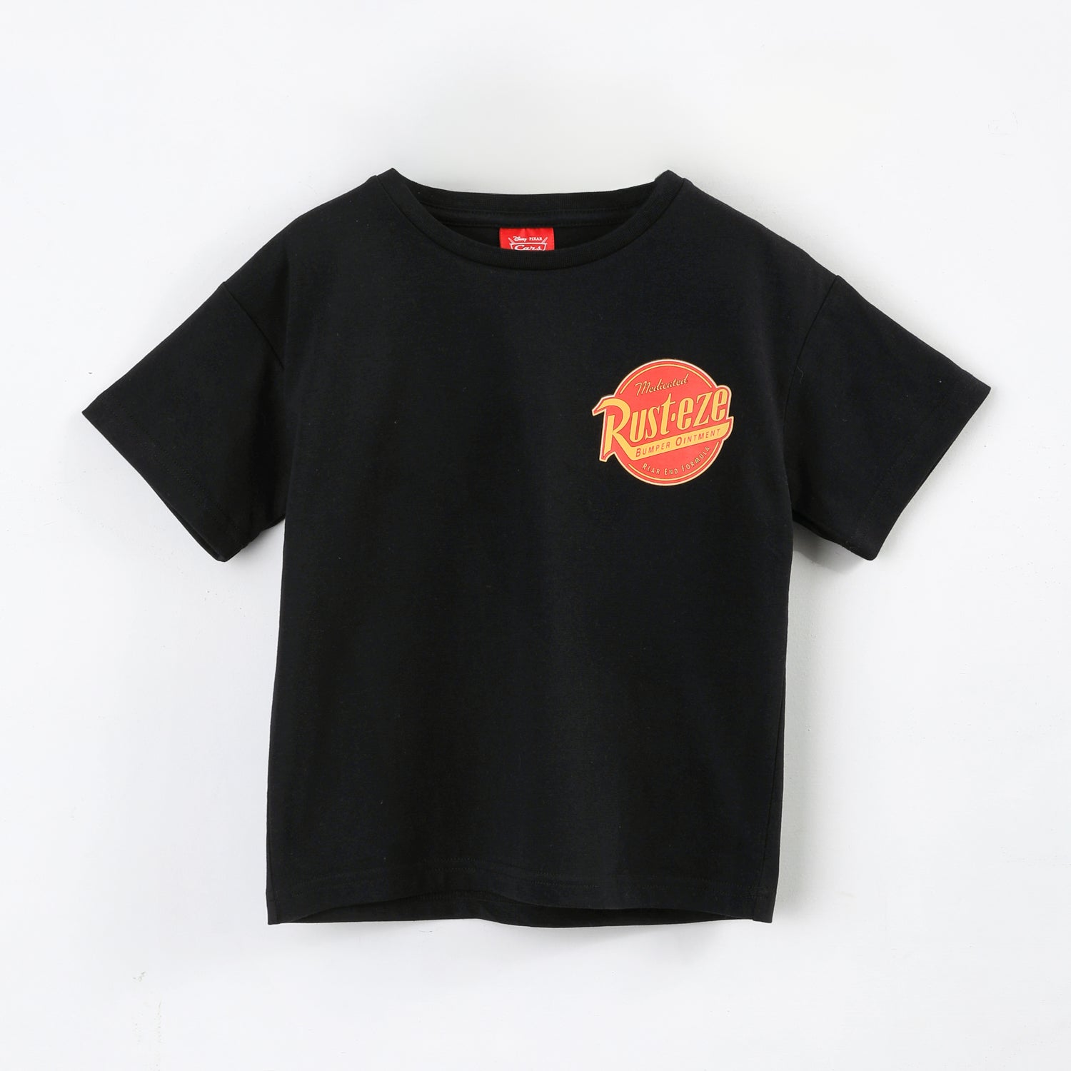 Polera Manga Corta Niño Cars Disney Logo Rust-eze Negro