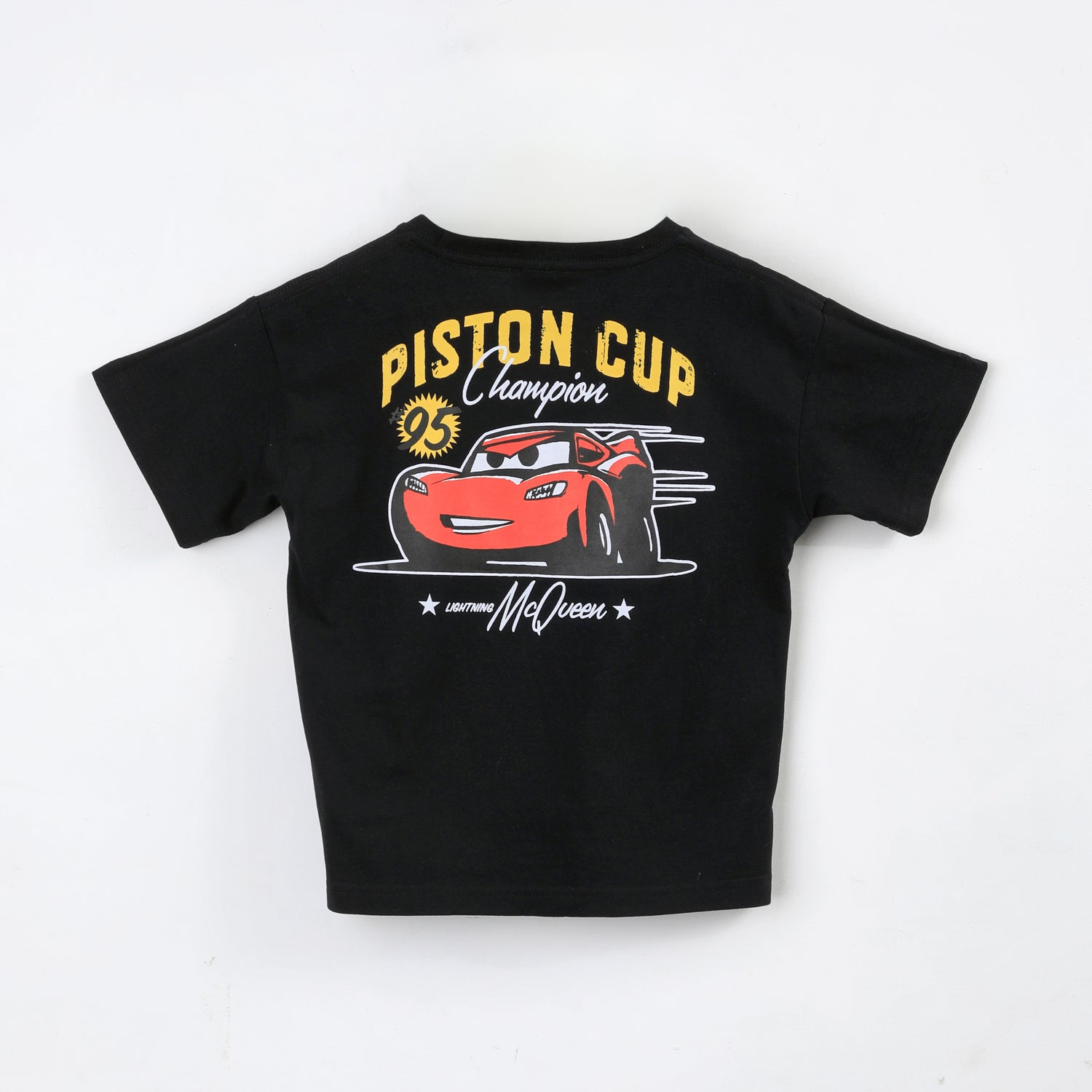 Polera Manga Corta Niño Cars Disney Logo Rust-eze Negro