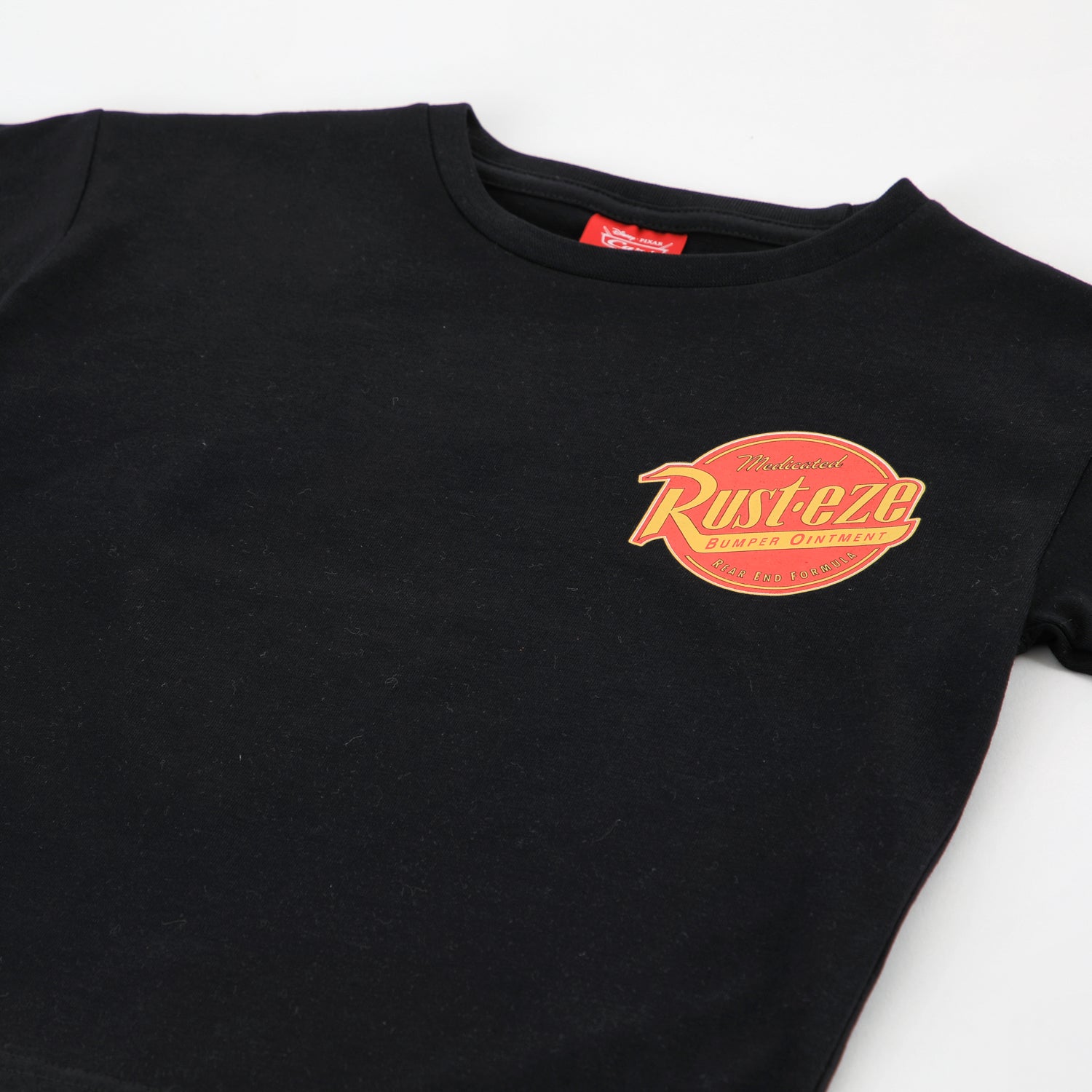 Polera Manga Corta Niño Cars Disney Logo Rust-eze Negro