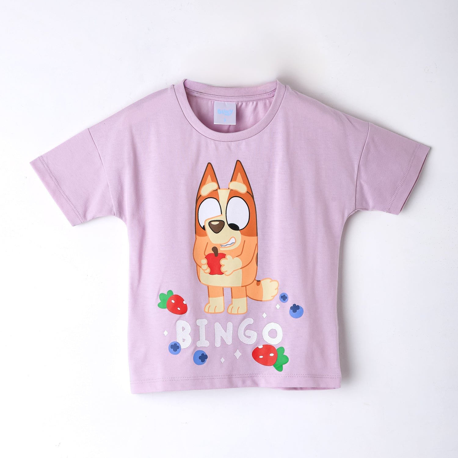 Polera Manga Corta Niña Bingo & Bluey Morado