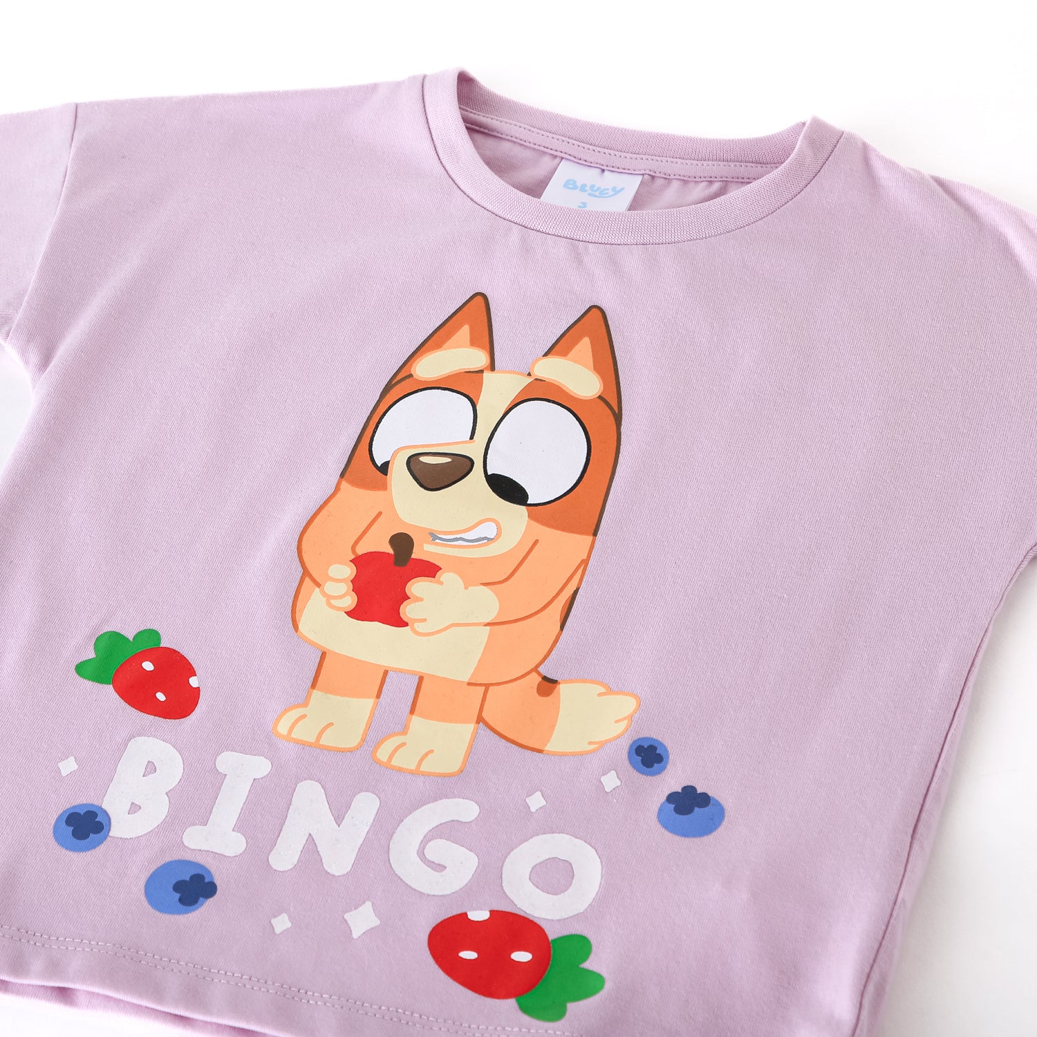 Polera Manga Corta Niña Bingo & Bluey Morado
