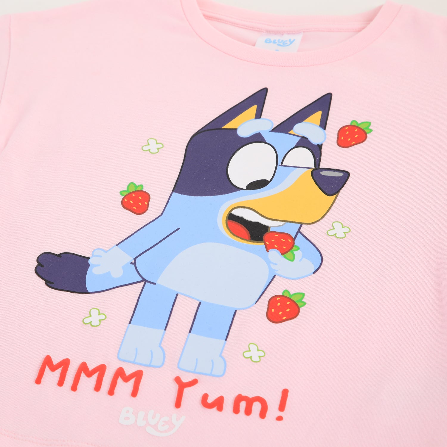 Polera Manga Larga Niña Frutillas Rosado Bluey