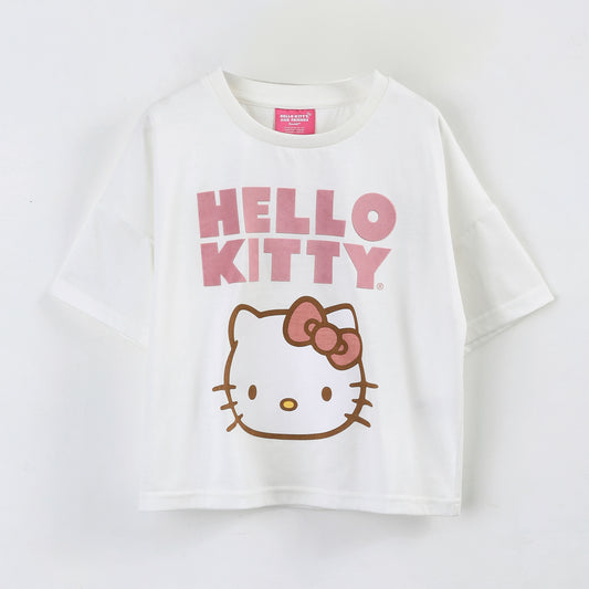 Polera Manga Corta Niña Hello Kitty Cara Blanco - Poleras Chile | The Brands Club cl