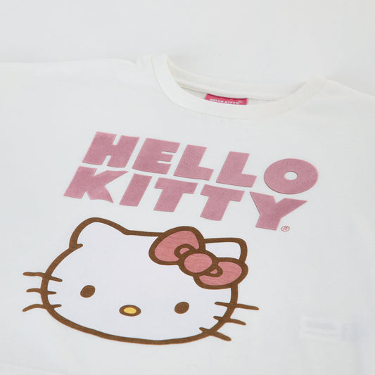 Polera Manga Corta Niña Hello Kitty Cara Blanco - Poleras Chile | The Brands Club cl