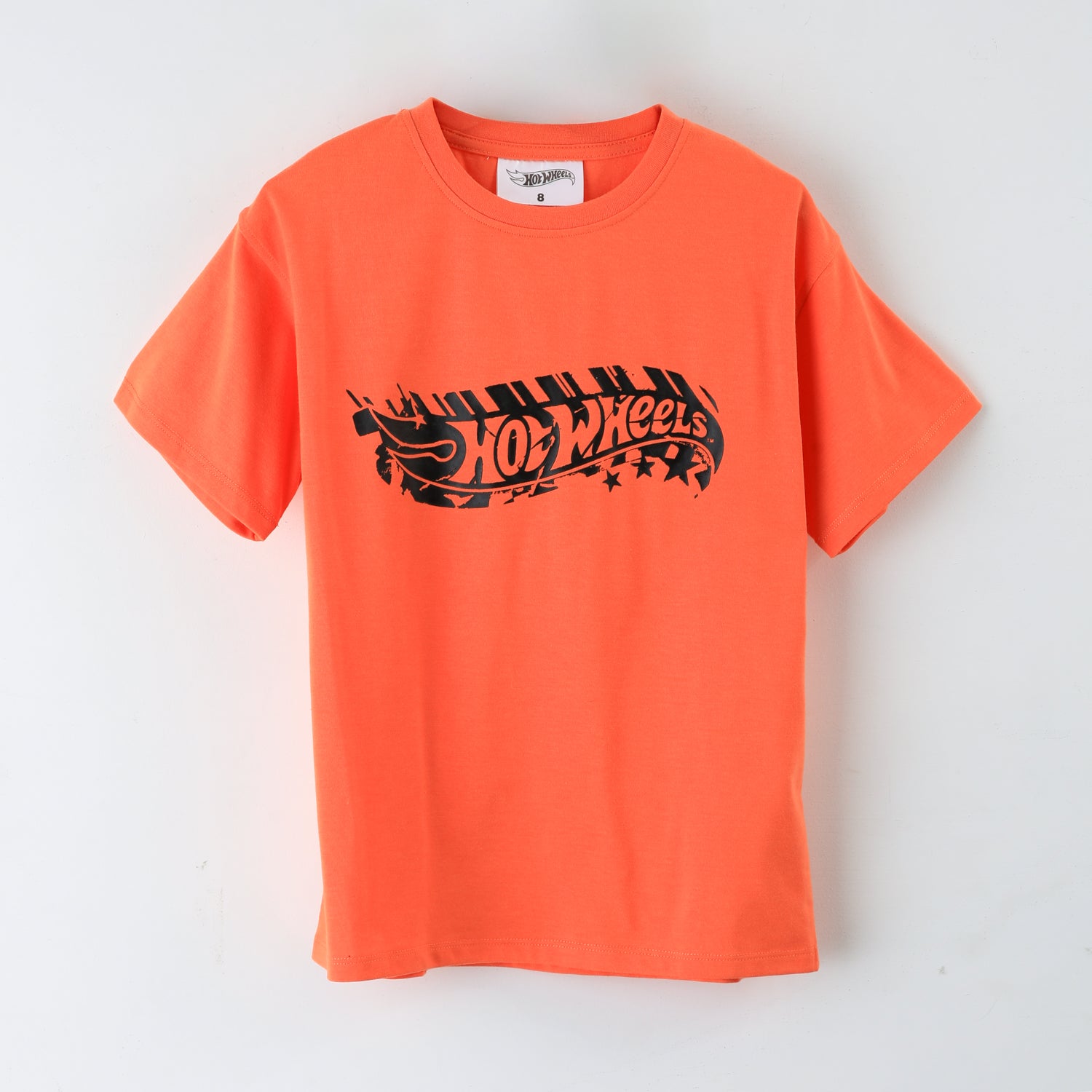 Polera Manga Corta Niño Logo Hot Wheels Naranjo Hot Wheels