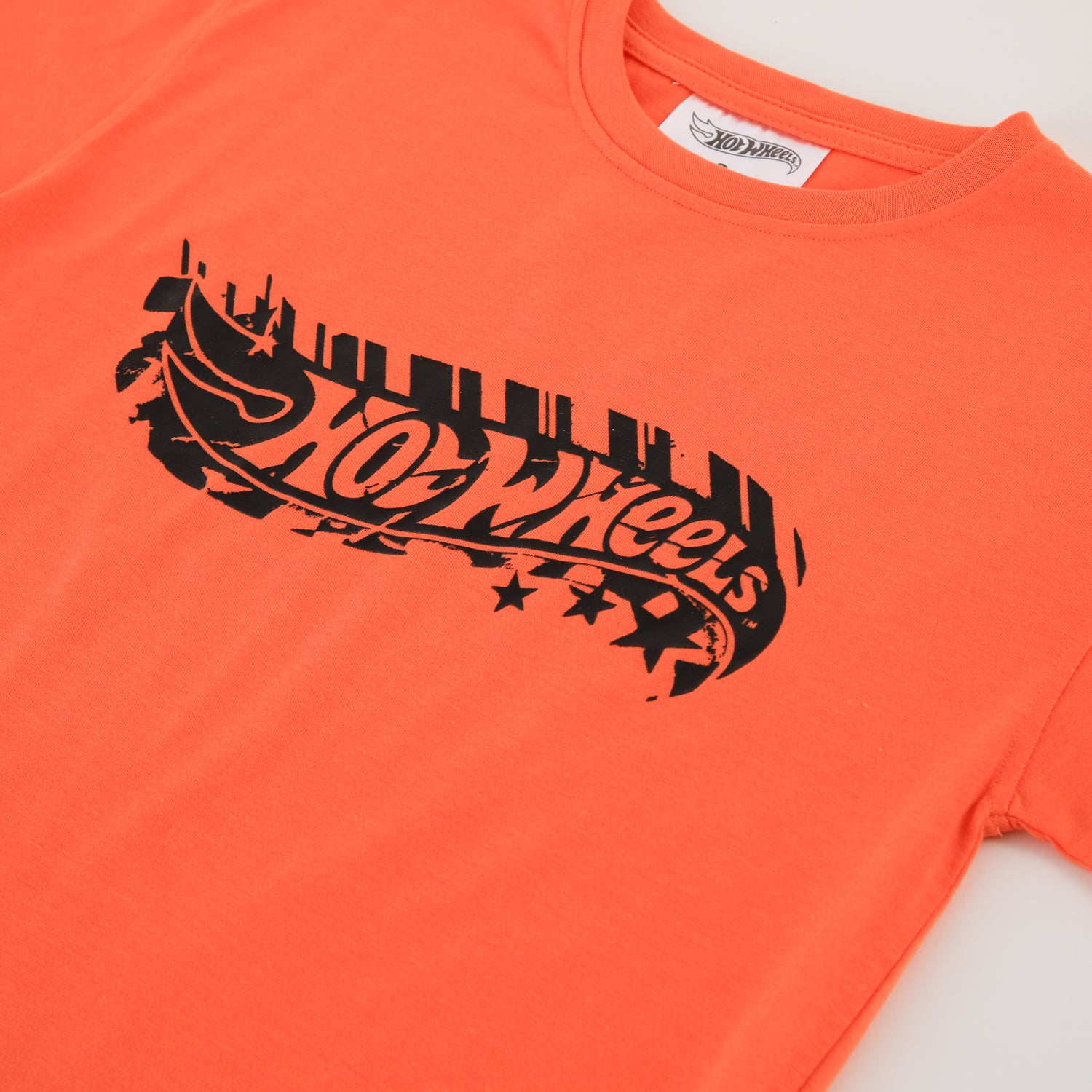Polera Manga Corta Niño Logo Hot Wheels Naranjo Hot Wheels
