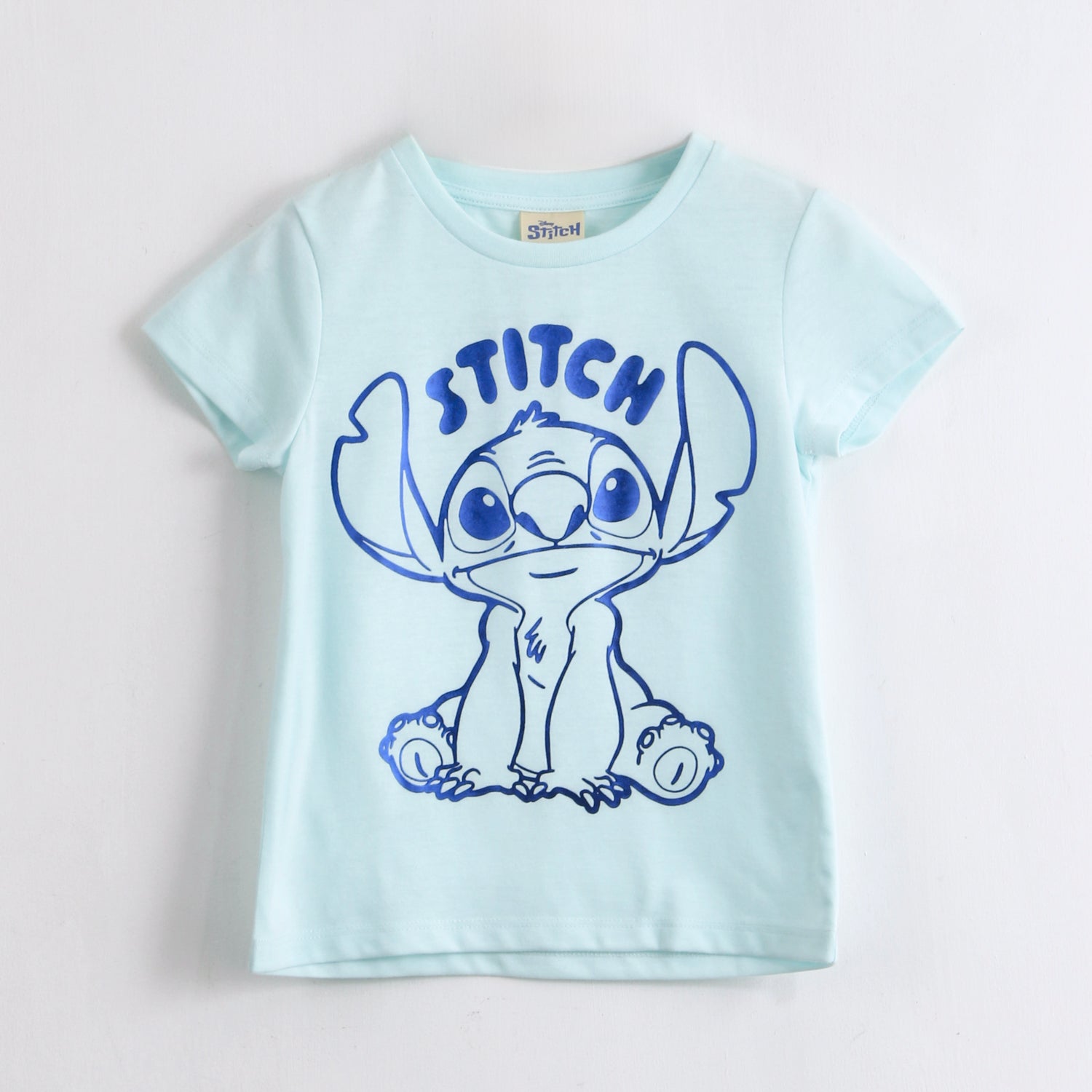 Polera Manga Corta Niña Stitch Disney Celeste - Poleras Chile | The Brands Club cl