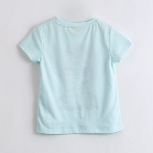Polera Manga Corta Niña Stitch Disney Celeste - Poleras Chile | The Brands Club cl