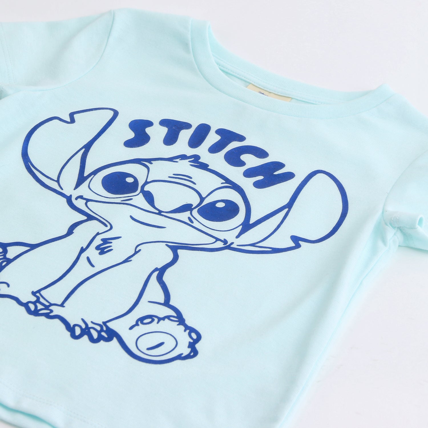 Polera Manga Corta Niña Stitch Disney Celeste - Poleras Chile | The Brands Club cl