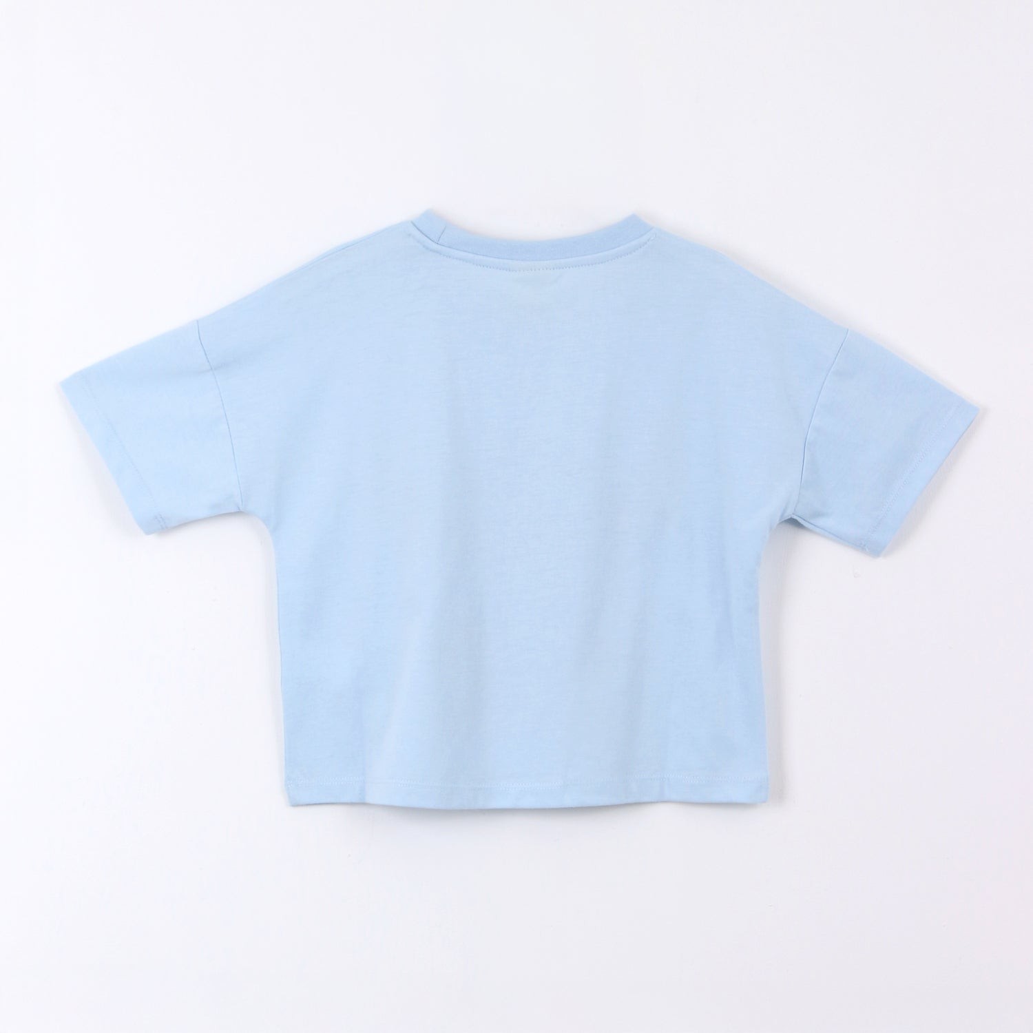 Polera Manga Corta Niña Stitch Disney Corazones Celeste