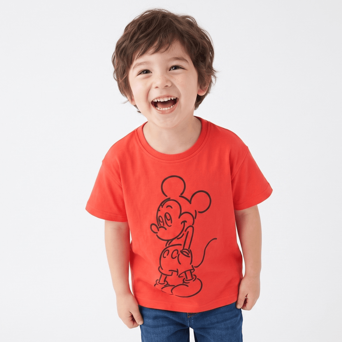 Polera Manga Corta Niño Mickey Disney Outline Rojo - Poleras Chile | The Brands Club cl