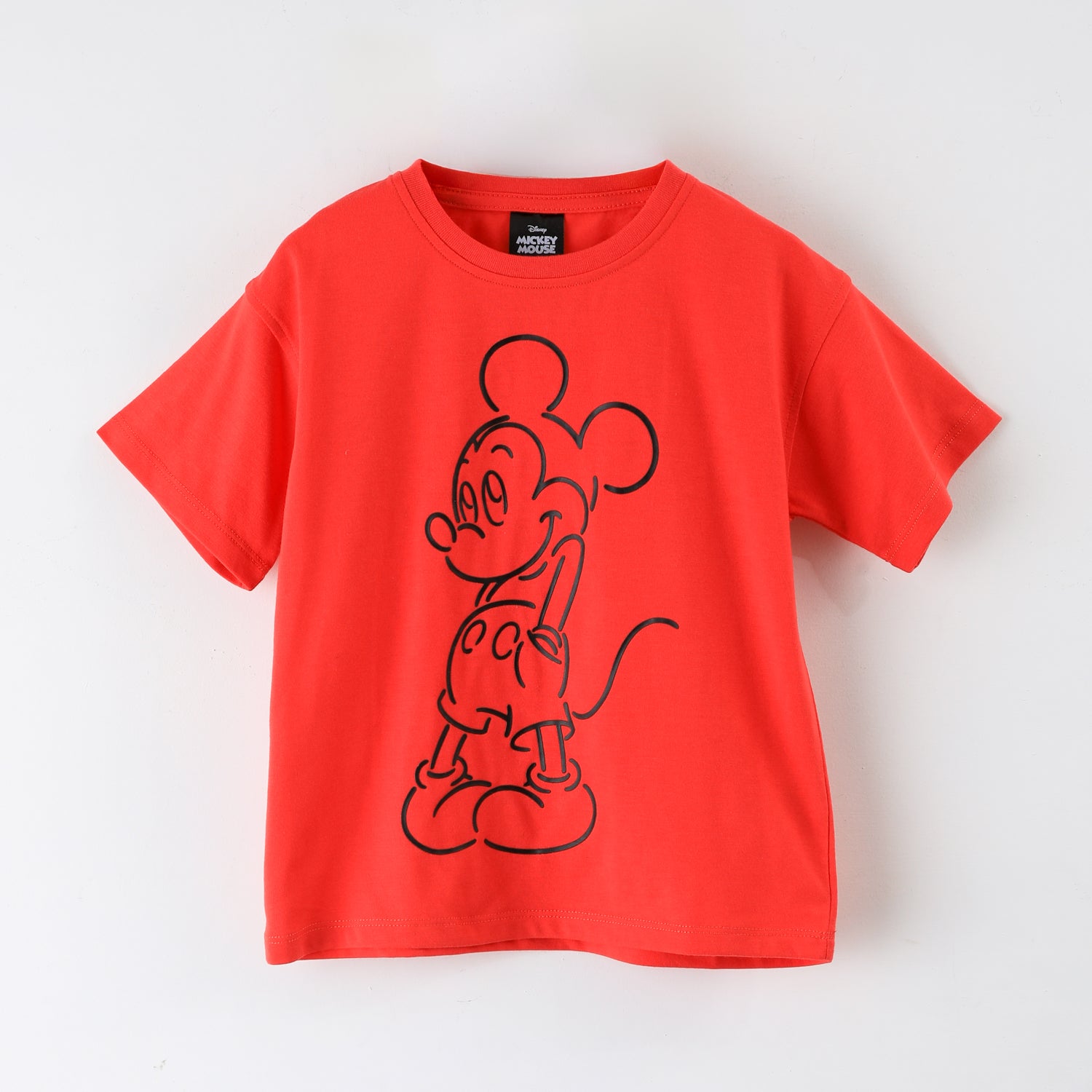 Polera Manga Corta Niño Outline Mickey Rojo Disney