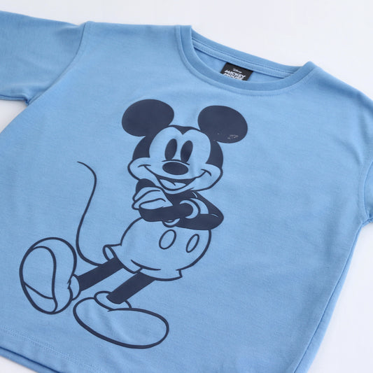 Polera Manga Corta Niño Mickey Disney Pose Celeste - Poleras Chile | The Brands Club cl