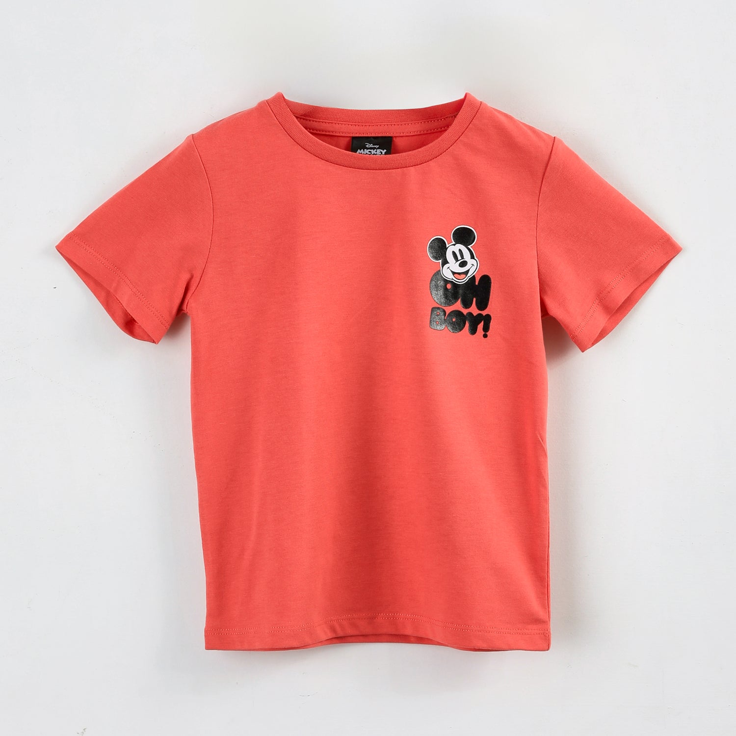 Polera Manga Corta Niño Mickey Disney Coral