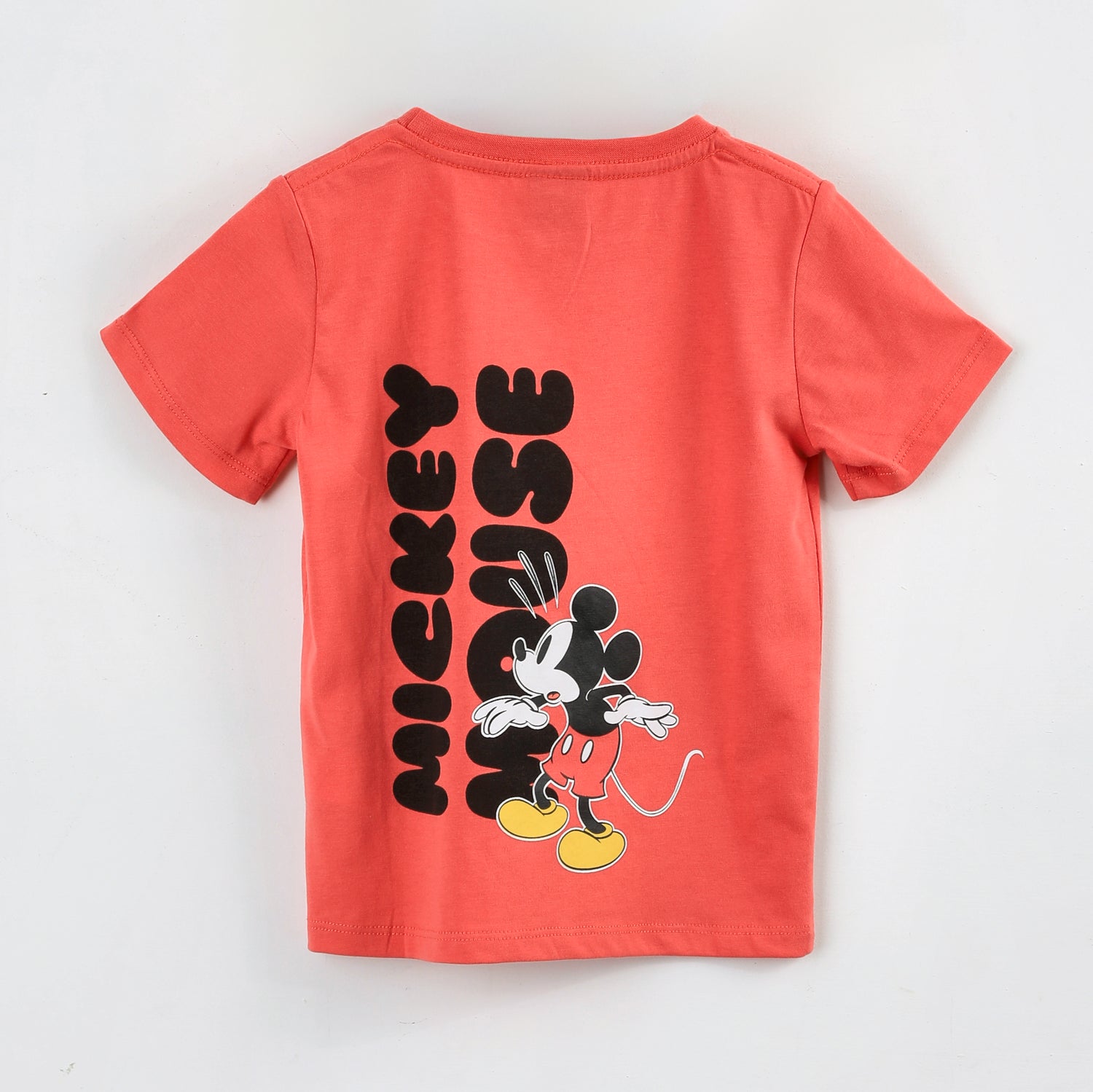Polera Manga Corta Niño Mickey Disney Coral