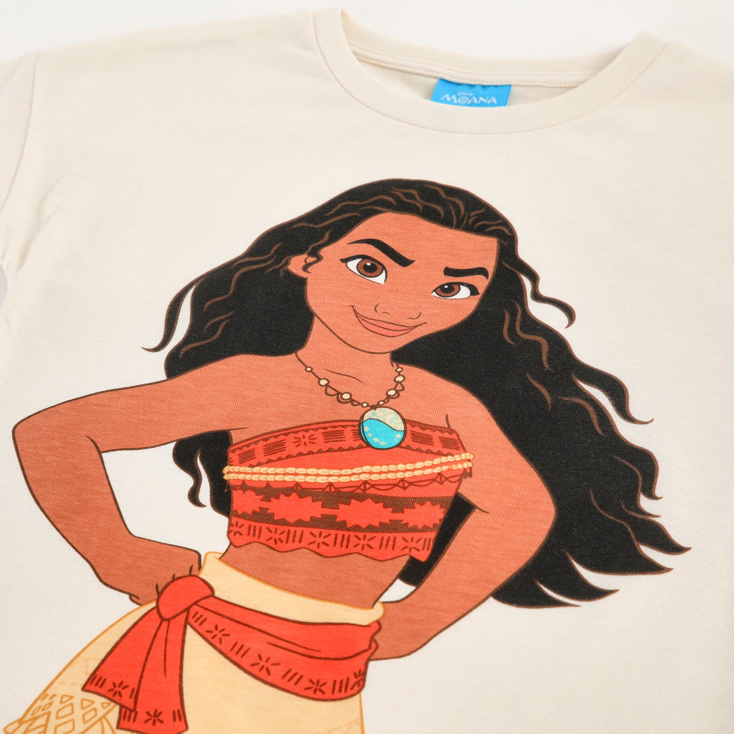 Polera Manga Corta Niña Moana Disney Blanco