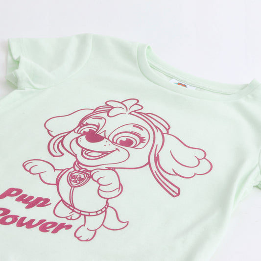 Polera Manga Corta Niña Skye Foil Verde Paw Patrol - Poleras Chile | The Brands Club cl