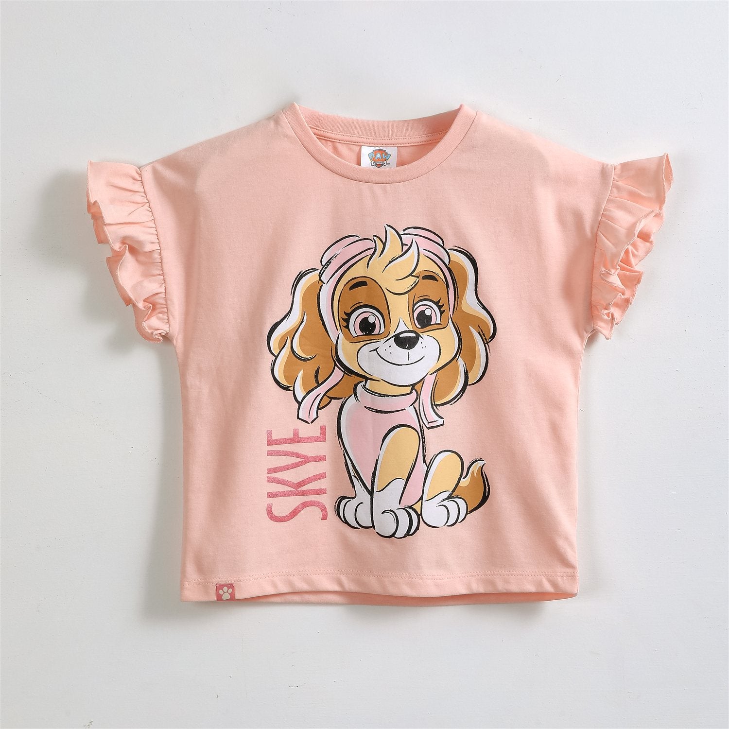 Polera Manga Corta Niña Paw Patrol Vuelos Naranjo