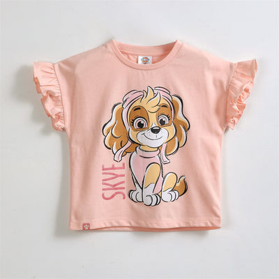 Polera Manga Corta Niña Paw Patrol Vuelos Naranjo