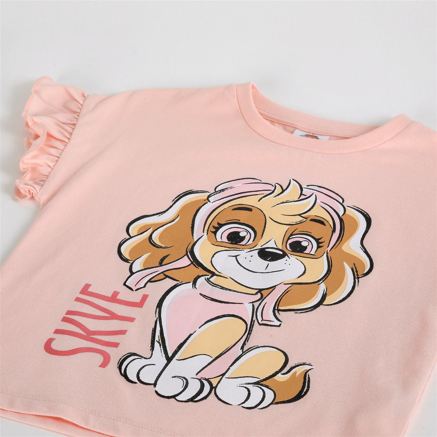 Polera Manga Corta Niña Paw Patrol Vuelos Naranjo