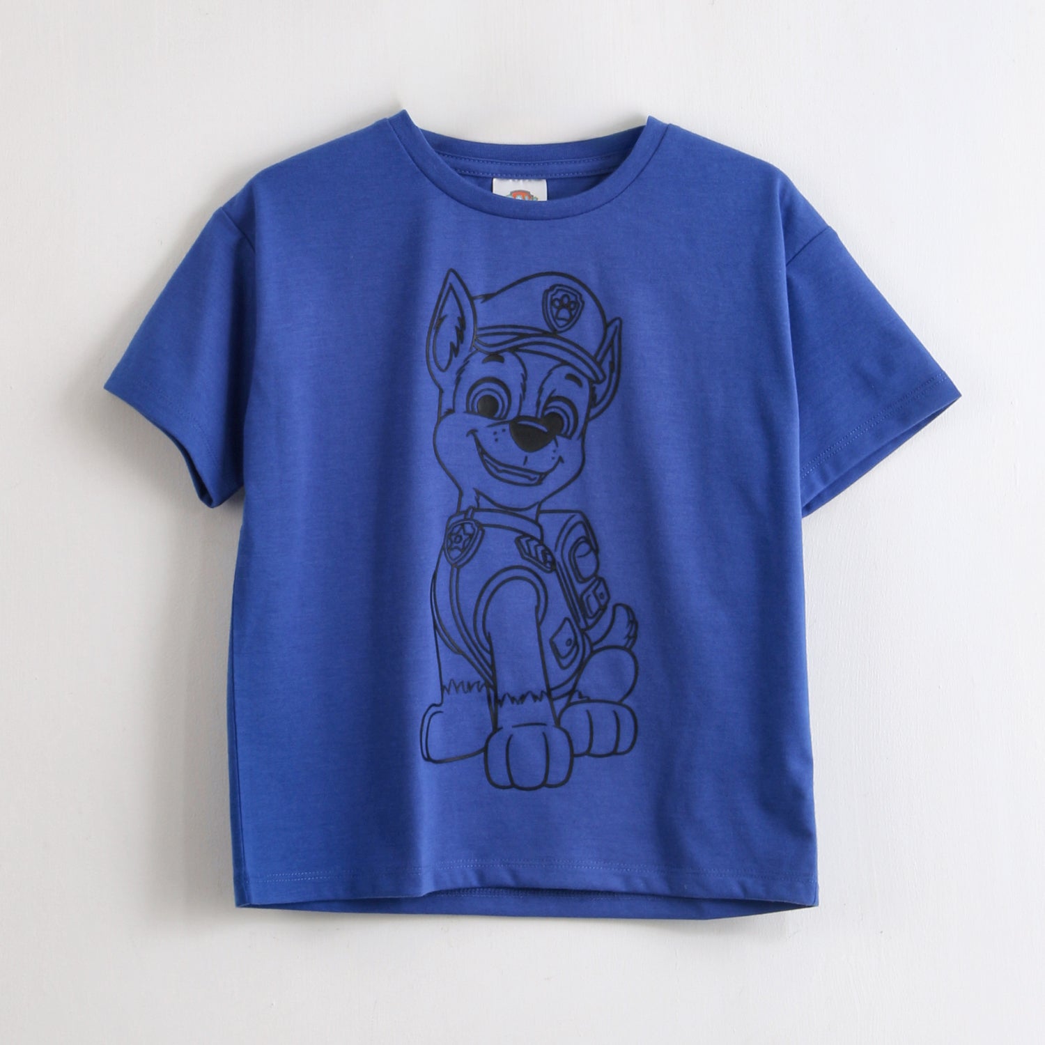 Polera Manga Corta Niño Chase Outline Azul Paw Patrol