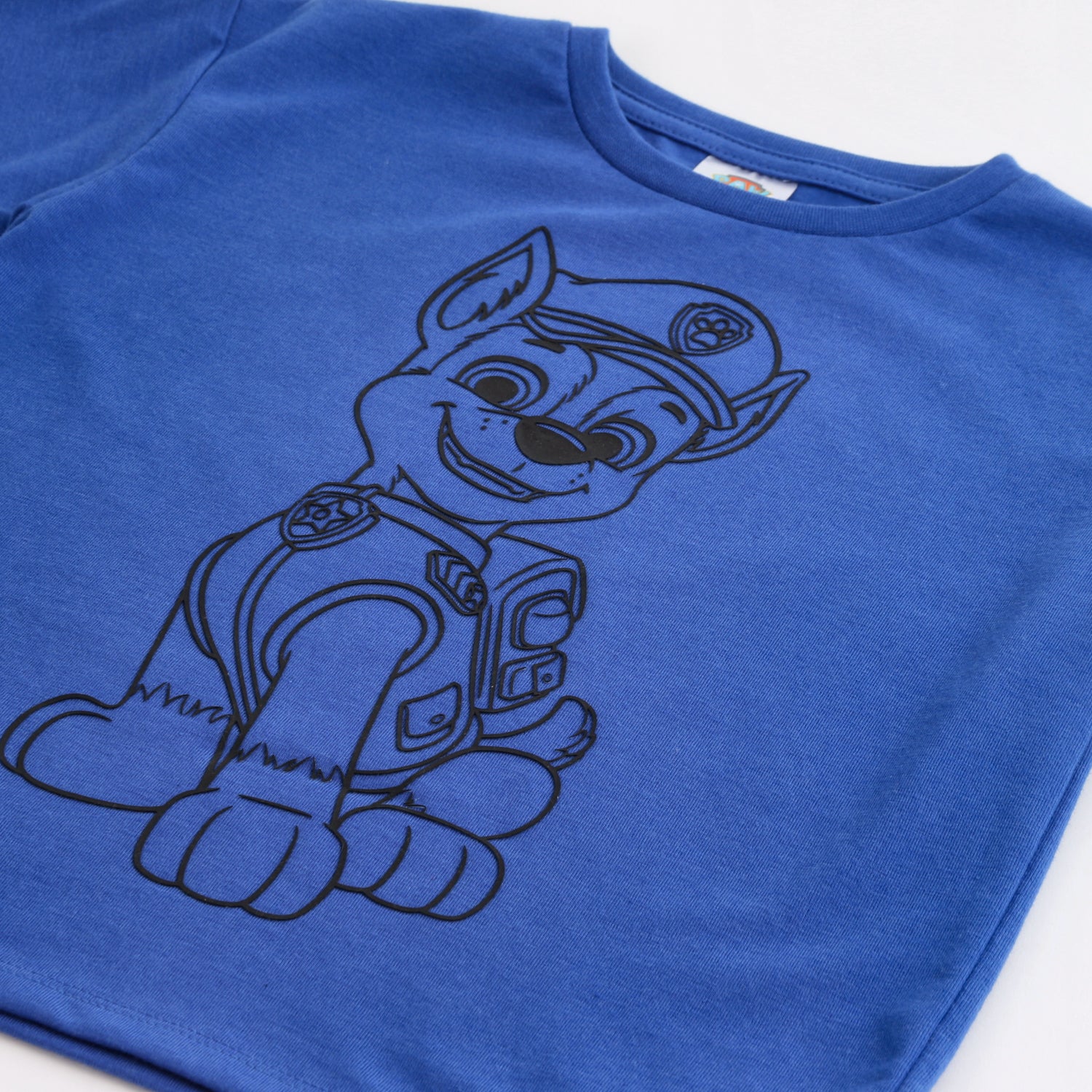Polera Manga Corta Niño Chase Outline Azul Paw Patrol