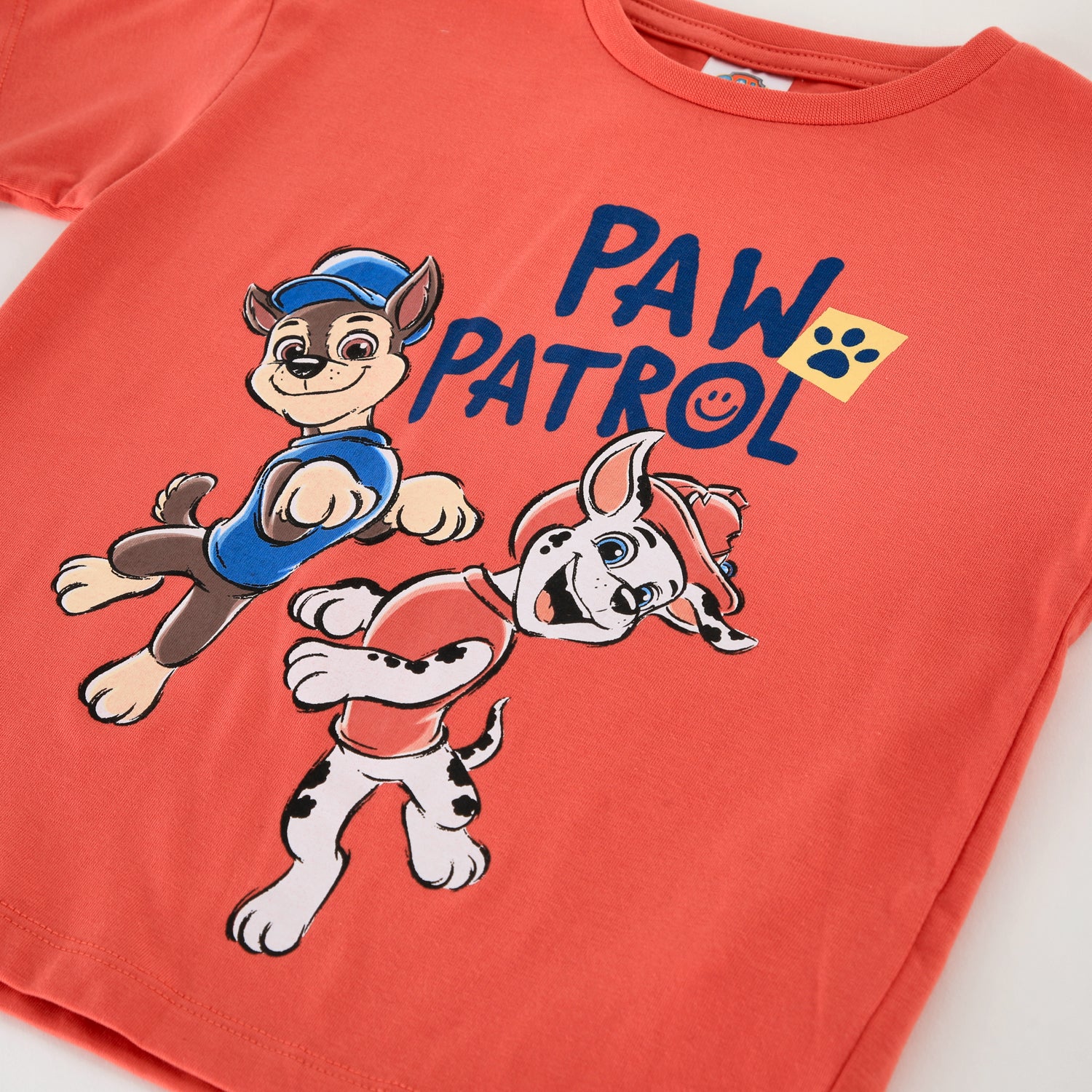Polera Manga Corta Niño Paw Patrol Chase & Marshall Coral