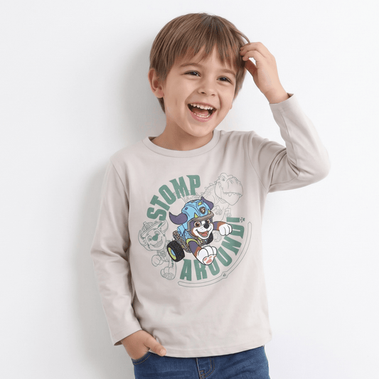 Polera Manga Larga Niño Paw Patrol Estampado Beige - Poleras Chile | The Brands Club cl