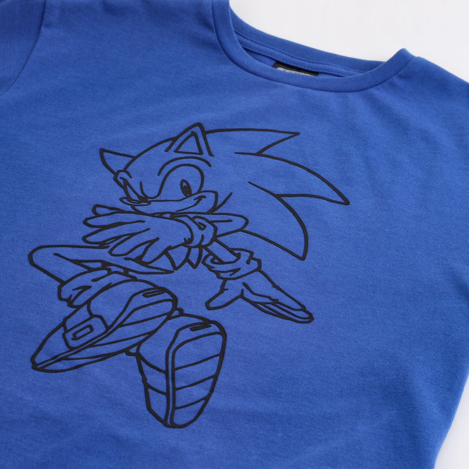 Polera Manga Corta Niño Outline Azul Sonic