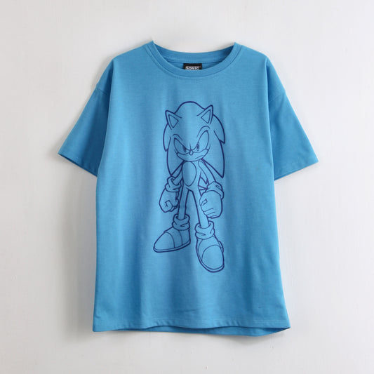 Polera Manga Corta Niño Sonic Estampado Celeste - Poleras Chile | The Brands Club cl