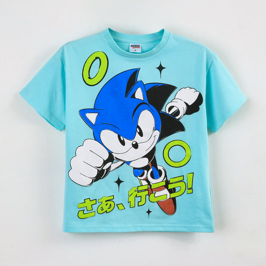 Polera Manga Corta Niño Sonic Anillos Celeste - Poleras Chile | The Brands Club cl