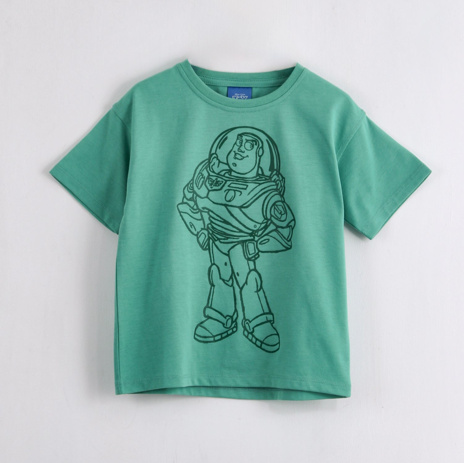 Polera Manga Corta Niño Outline Buzz Lightyear Verde Disney