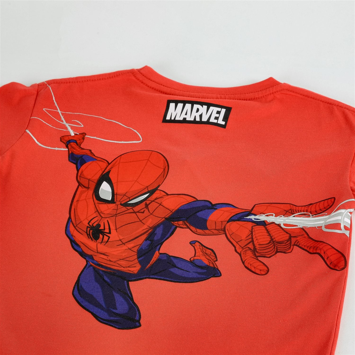 Polera Manga Corta Niño Spiderman Marvel Back Print Rojo