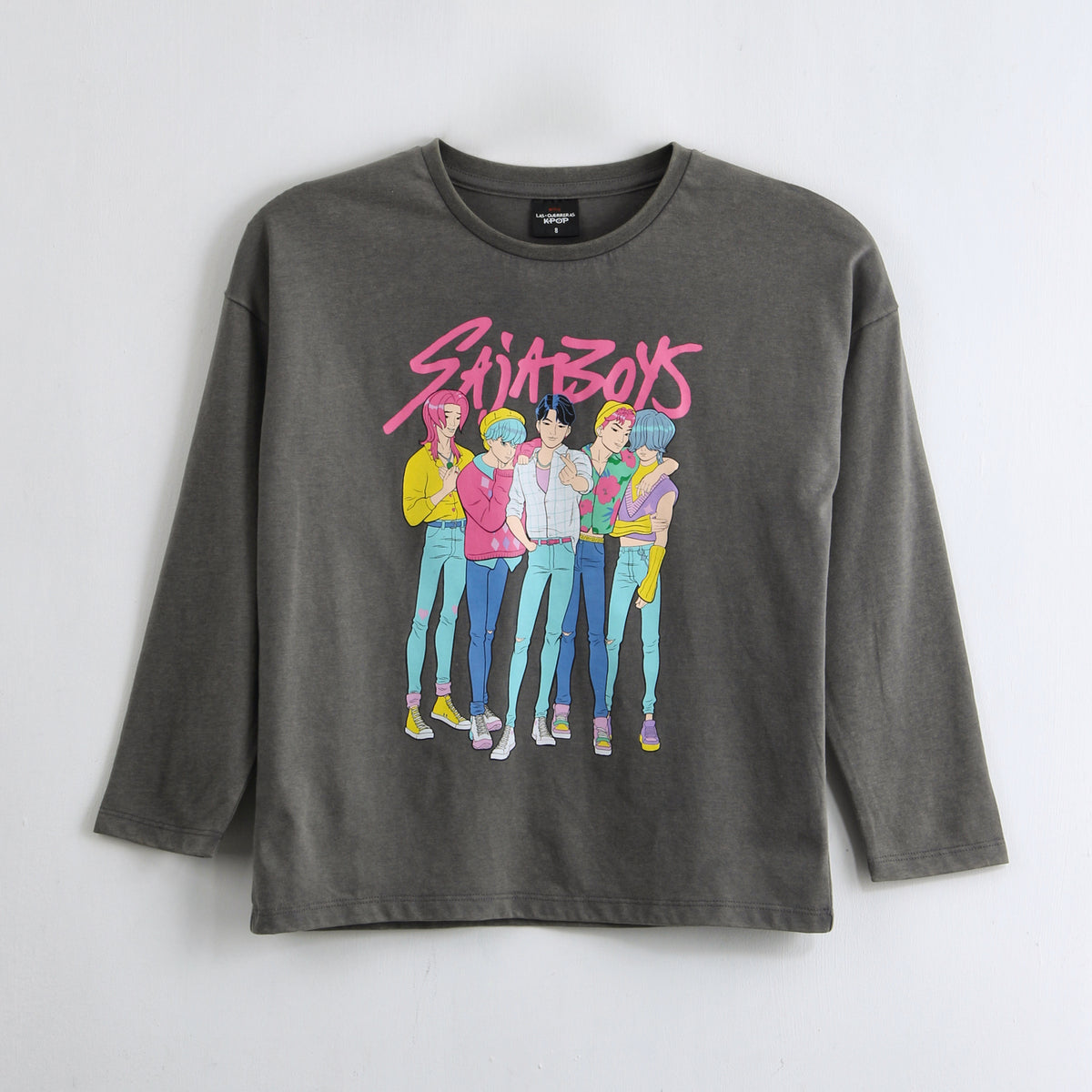 Polera Manga Larga Niña Saja Boys Gris Kpop Demon Hunters - Poleras Chile | The Brands Club cl