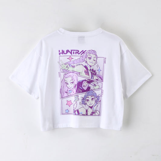 Polera Manga Corta Niña Kpop Demon Hunters Espalda Blanco - Poleras Chile | The Brands Club cl