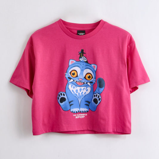 Polera Manga Corta Niña Kpop Demon Hunters Demonio Rosado - Poleras Chile | The Brands Club cl
