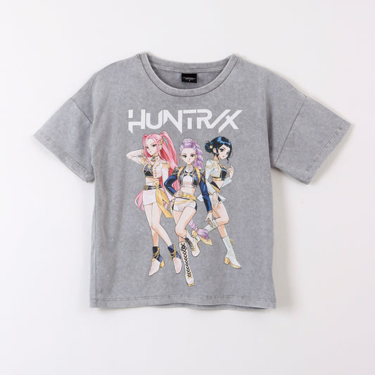 Polera Manga Corta Niña Kpop Demon Hunters Lavado Gris - Poleras Chile | The Brands Club cl