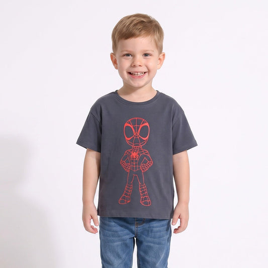 Polera Manga Corta Niño Spidey Marvel Outline Gris - Poleras Chile | The Brands Club cl