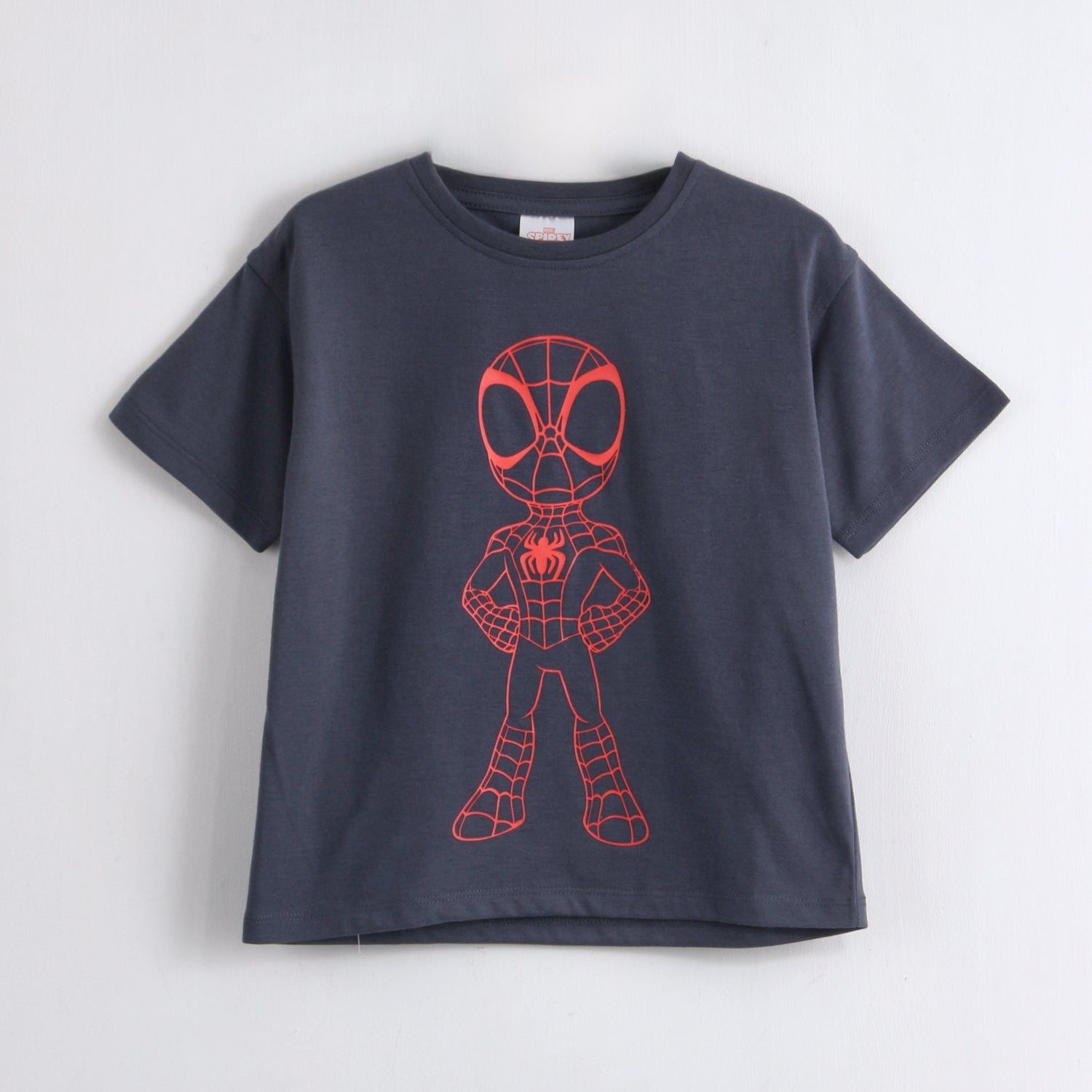 Polera Manga Corta Niño Outline Spidey Azul Marvel