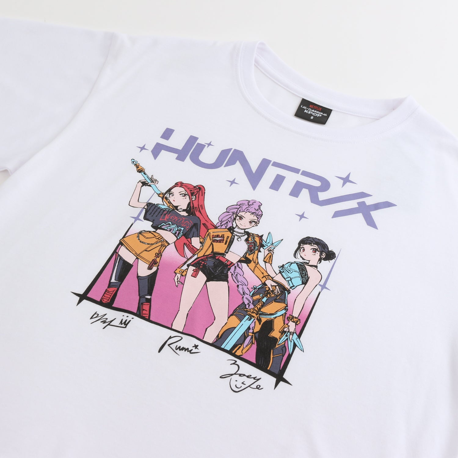 Polera Manga Corta Niña Huntr/x Blanco Kpop Demon Hunters - Poleras Chile | The Brands Club cl