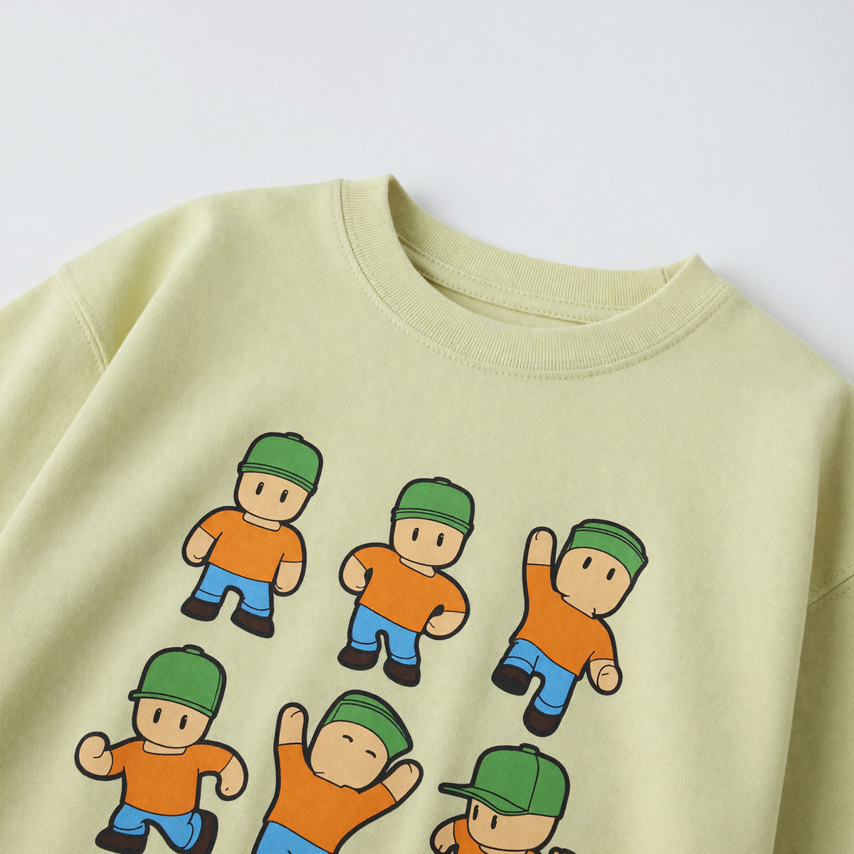 Polera Manga Corta Niño Stumble Guys Estampado Verde